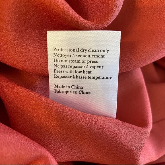 Marchesa Notte Strapless Ruffle-Hem V-Neck Coral Cocktail Dress NWT - Picture 10 of 11